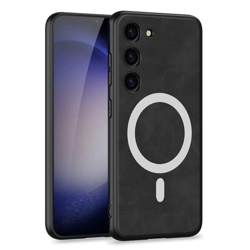 GKK For Samsung Galaxy S23 Matte Phone Case TPU PC PU Leather Coated Phone Shell Compatible with MagSafe Charger GKK For Samsung Galaxy S23 Matte Phone Case TPU PC PU Leather Coated Phone Shell Compatible with MagSafe Charger